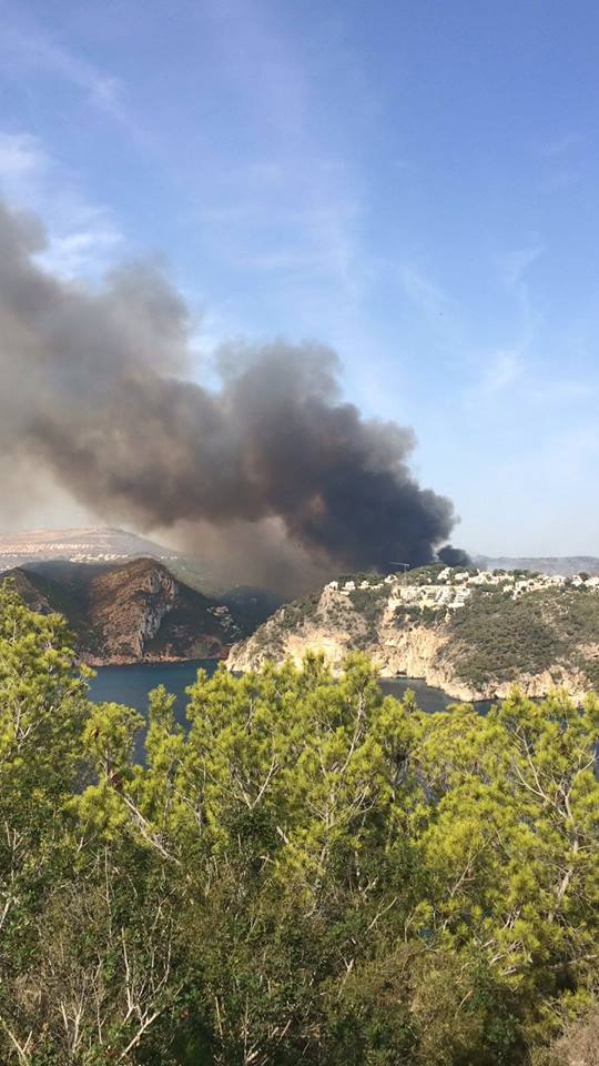 incendio en Xàbia. Foto: Ajuntament de Xàbia