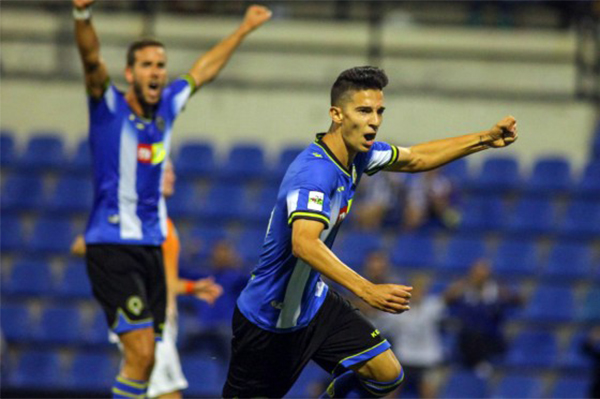 Momento del partido Hércules CF frente al Peralada en la Segunda División B. Foto: Hércules CF