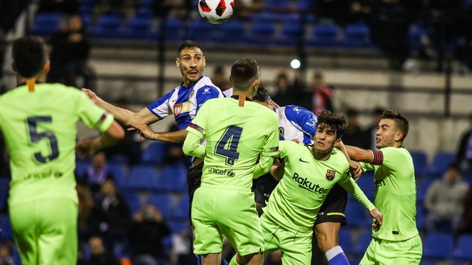 Momento del partido disputado entre el Hércules CF y el Barcelona B. Foto: Hércules CF